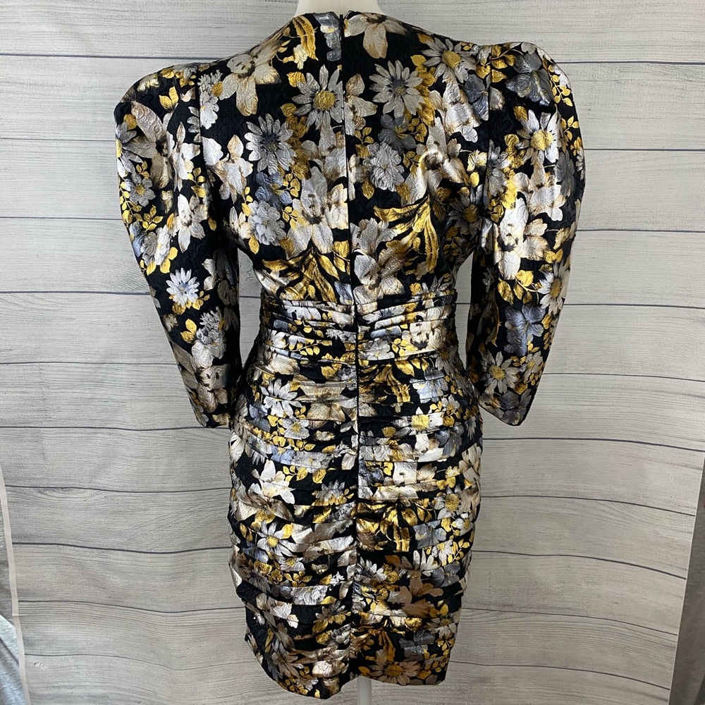 Bebe Metalic Ruched Mini Dress - Picture 5 of 8
